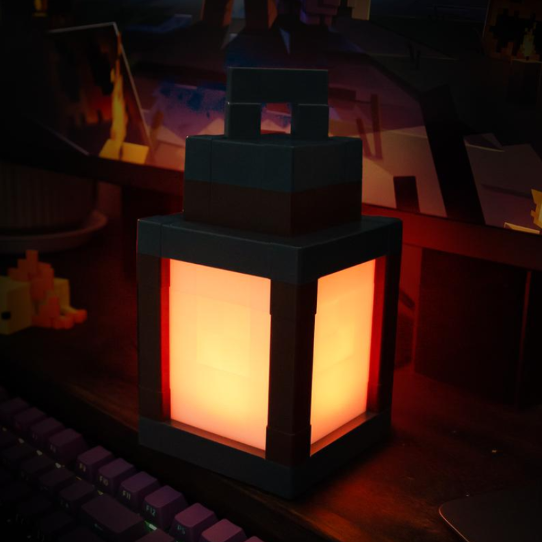 Luz nocturna portatil estilo Pixel-art inspirada en Minecraft