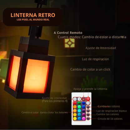 Luz nocturna portatil estilo Pixel-art inspirada en Minecraft